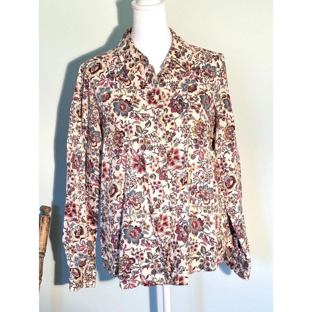 Foxcroft for Appleseeds Non-Iron floral button up shirt, 12P